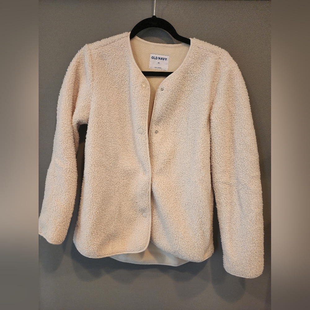 Women's Off- White Casual Jacket-size XS